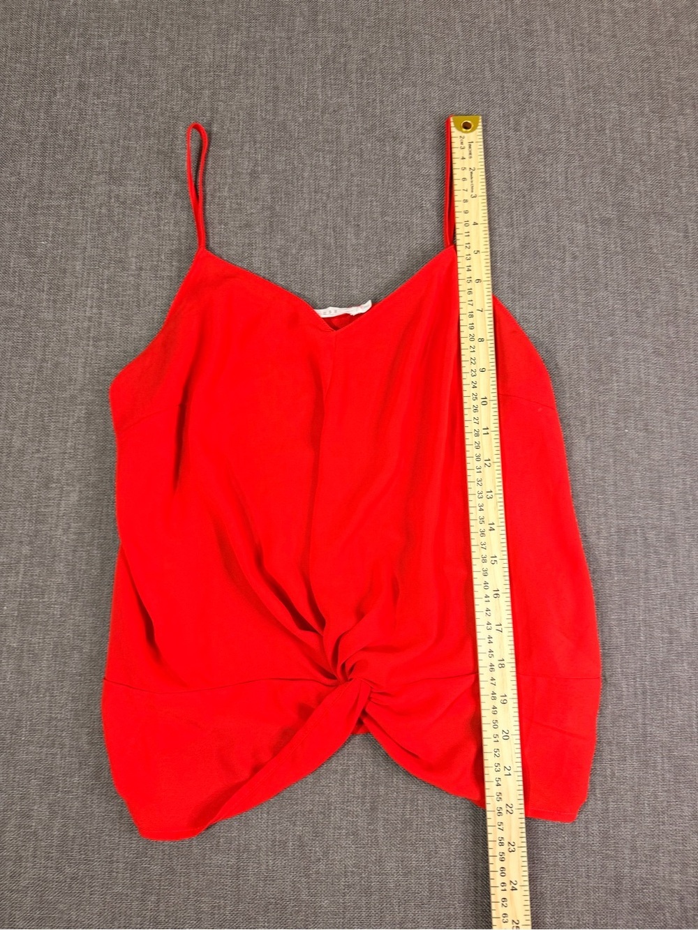 Lush Red Twist-Knot Spaghetti Strap Cami Size Medium - Picture 3 of 6